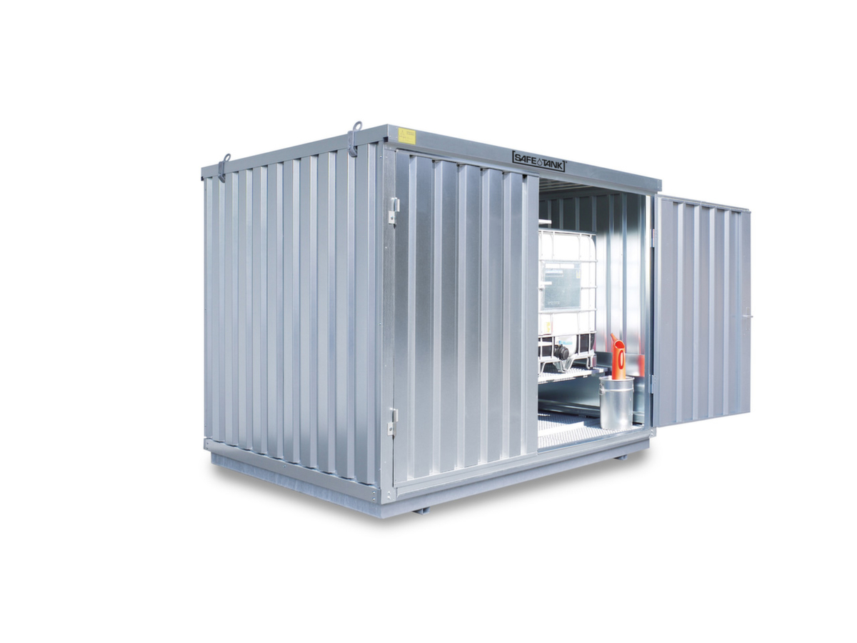 Säbu Verzinkter Gefahrstoff-Container fertig montiert Standard 1 ZOOM
