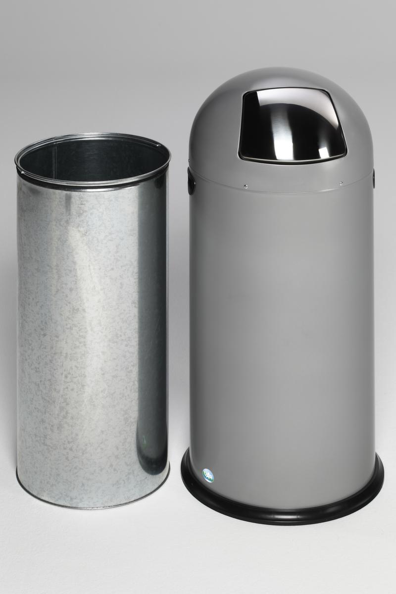 Tretabfallbehälter mit Klappdeckel aus Edelstahl, 52 l, silber Standard 2 ZOOM