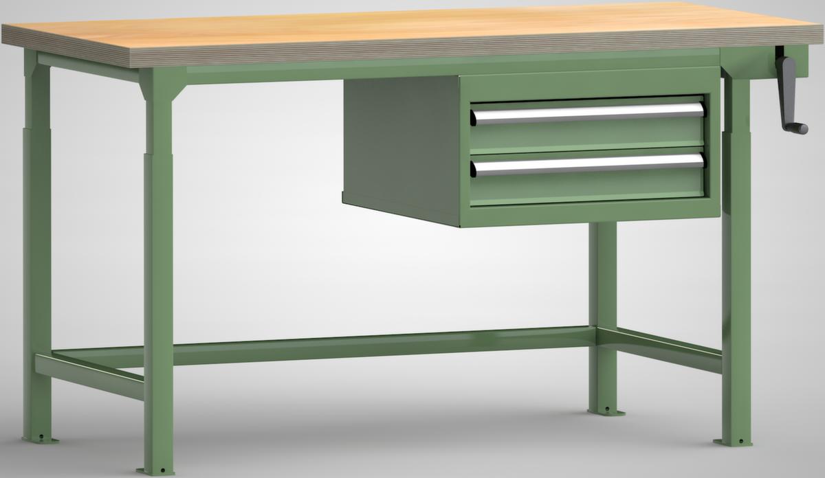 KOIECETA Arbeitstisch 160x60x85 Cm – 6 Schubladen + Abschließbarer Schrank, 500 Kg Tragkraft, Höhenverstellbar, Für Werkstatt Und Garage