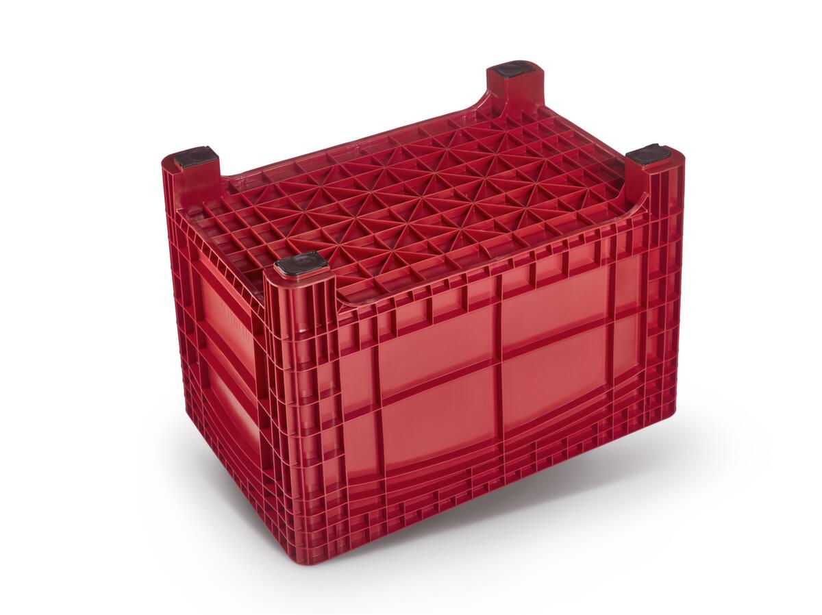 Großbehälter mit verstärktem Boden, Inhalt 535 l, rot, 4 Füße Standard 2 ZOOM