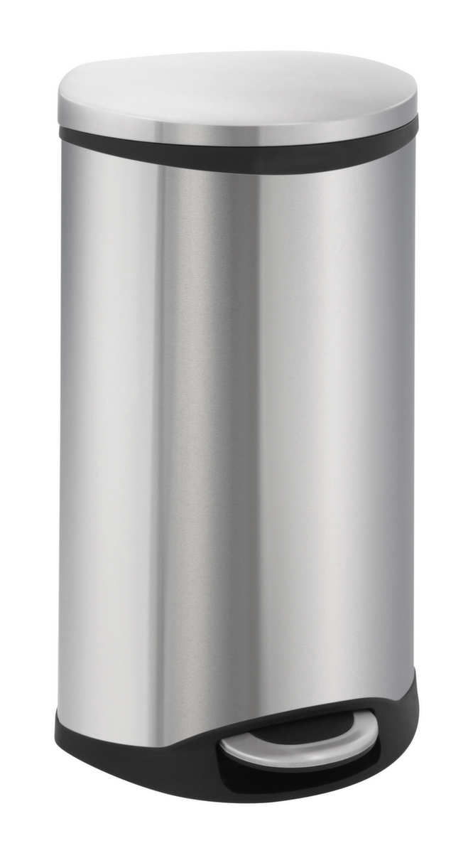 Muschelförmiger Edelstahl-Tretabfallbehälter EKO Shell Standard 1 ZOOM