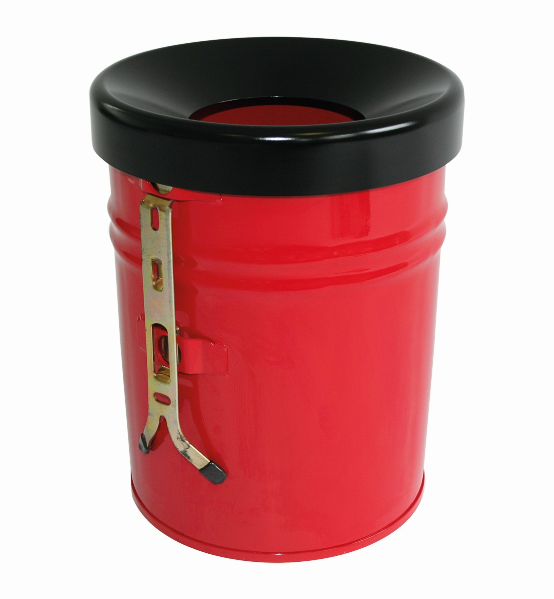 Selbstlöschender Abfallbehälter FIRE EX zur Wandbefestigung, 16 l, rot, Kopfteil schwarz Standard 1 ZOOM