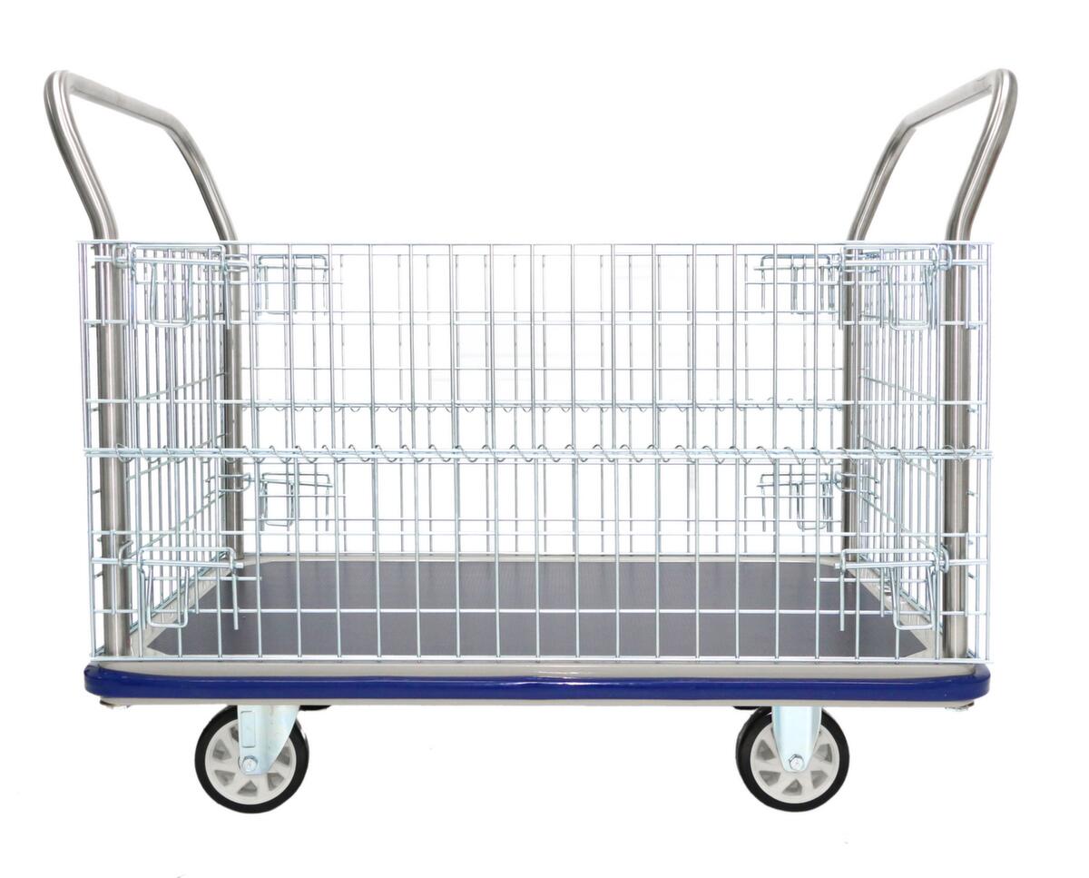 Gitter-Vierwandwagen mit rutschfester Ladefläche, Traglast 500 kg Standard 3 ZOOM