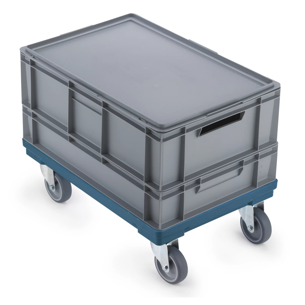 Raja Transportroller für Euonormbehälter mit offenem Winkelrahmen, Traglast 300 kg, Polypropylen-Bereifung Milieu 1 ZOOM