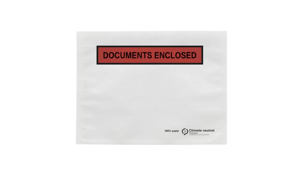 Raja Dokumententasche aus Papier "Documents enclosed", DIN lang