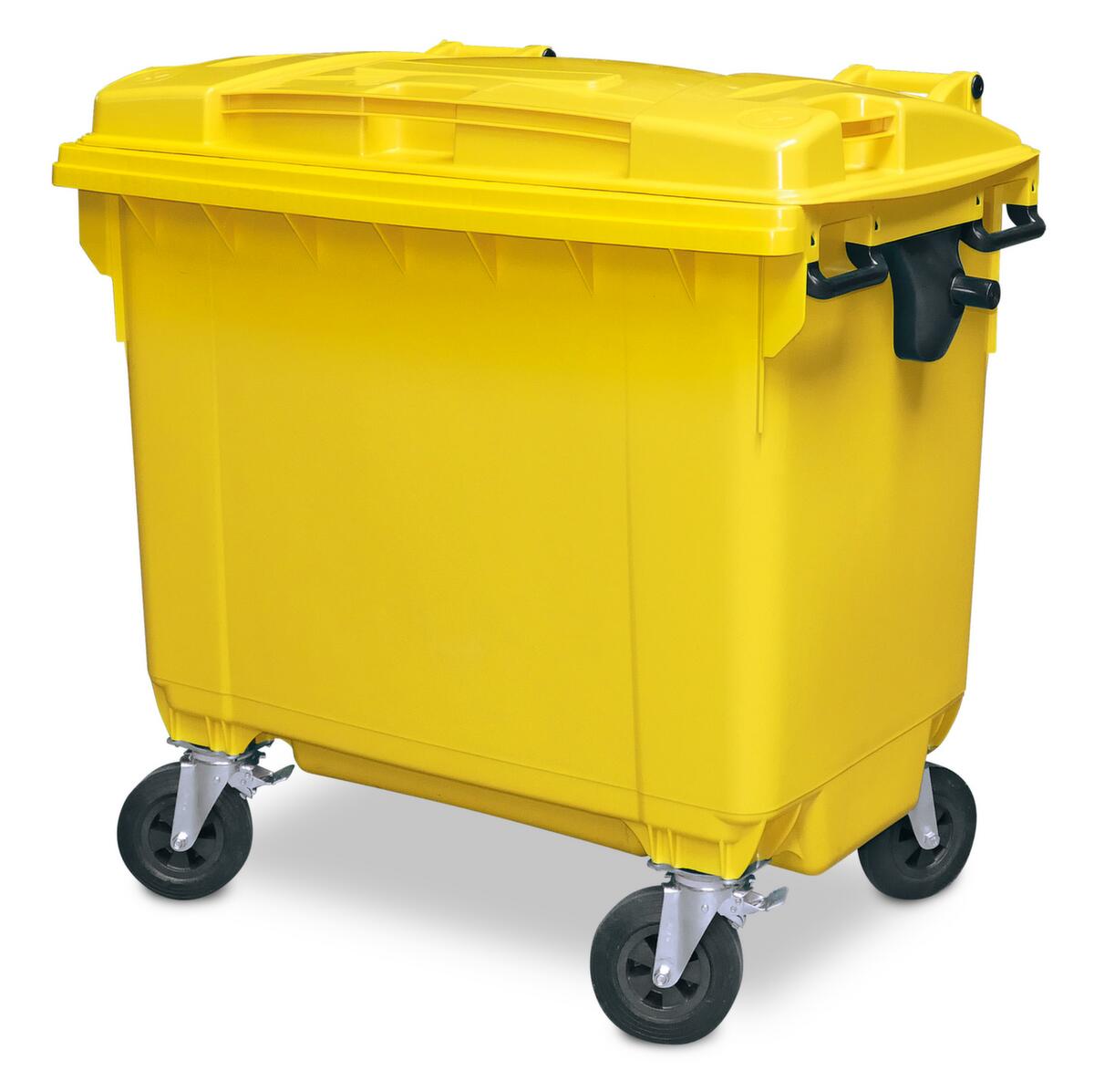 Müllcontainer mit Scharnierdeckel, 660 l, gelb Standard 1 ZOOM