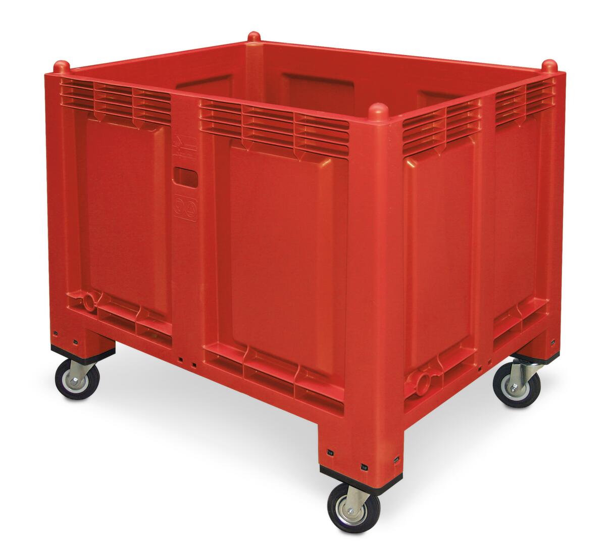 Großbehälter, Inhalt 550 l, rot, 4 Lenkrollen Standard 1 ZOOM