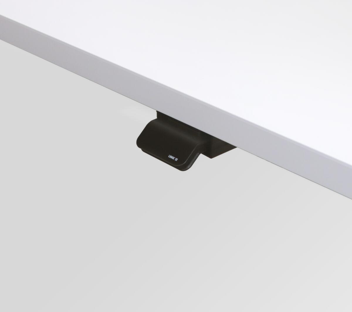 Elektrisch höhenverstellbarer Konferenztisch, Breite x Tiefe 2200 x 1030 mm, Platte grau Detail 2 ZOOM