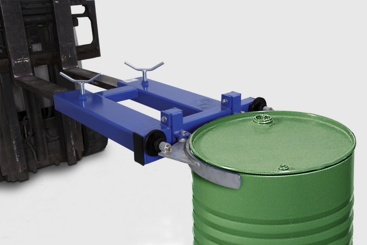 Fassgreifer für 200-/220-Liter-Fässer für Stahl- und Kunststofffässer, Aufnahme stehend Standard 1 ZOOM
