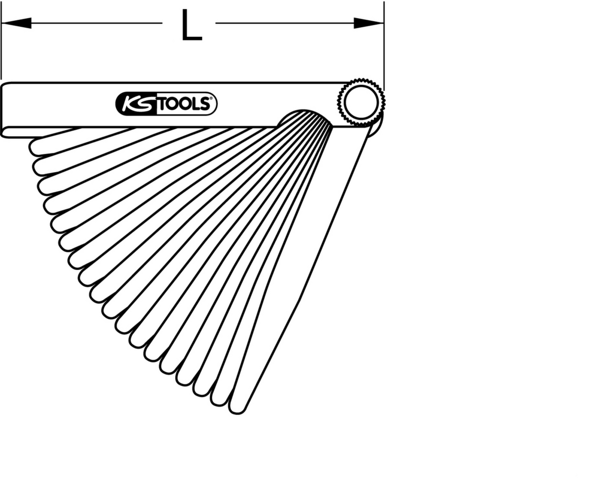 KS Tools Fühlerlehre Technische Zeichnung 1 ZOOM