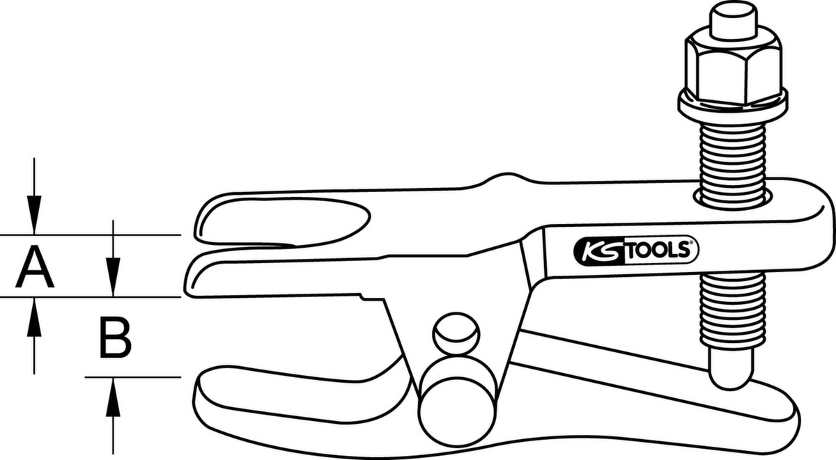 KS Tools Universal-Kugelgelenk-Ausdrücker Technische Zeichnung 1 ZOOM
