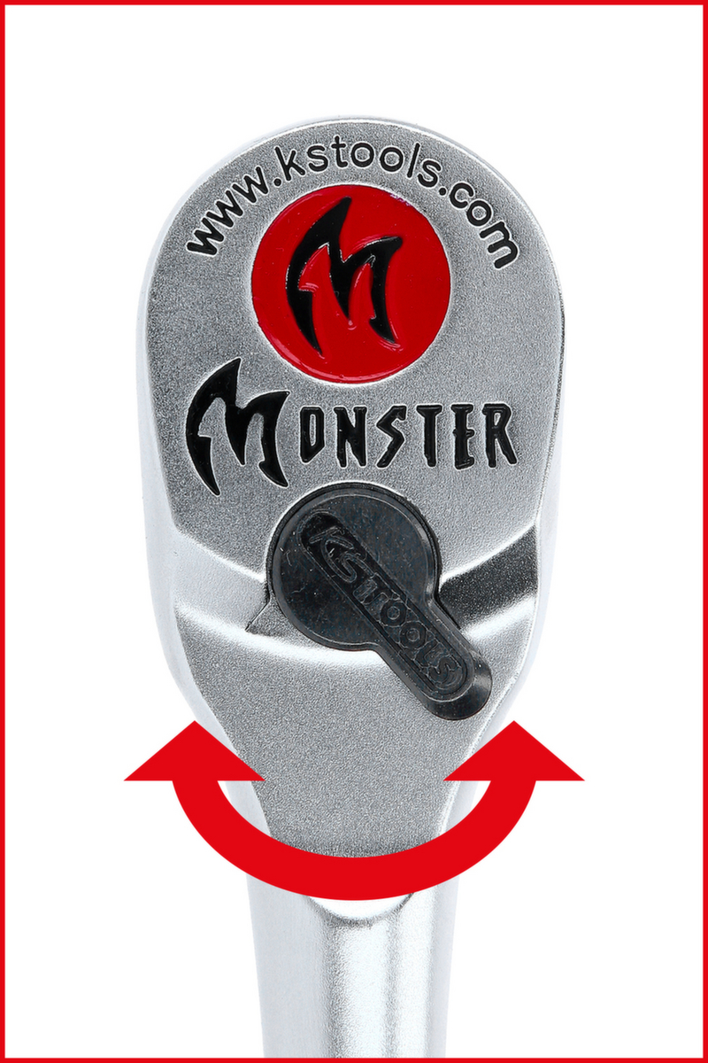 KS Tools 3/8" Monster Umschaltknarre Detail 2 ZOOM
