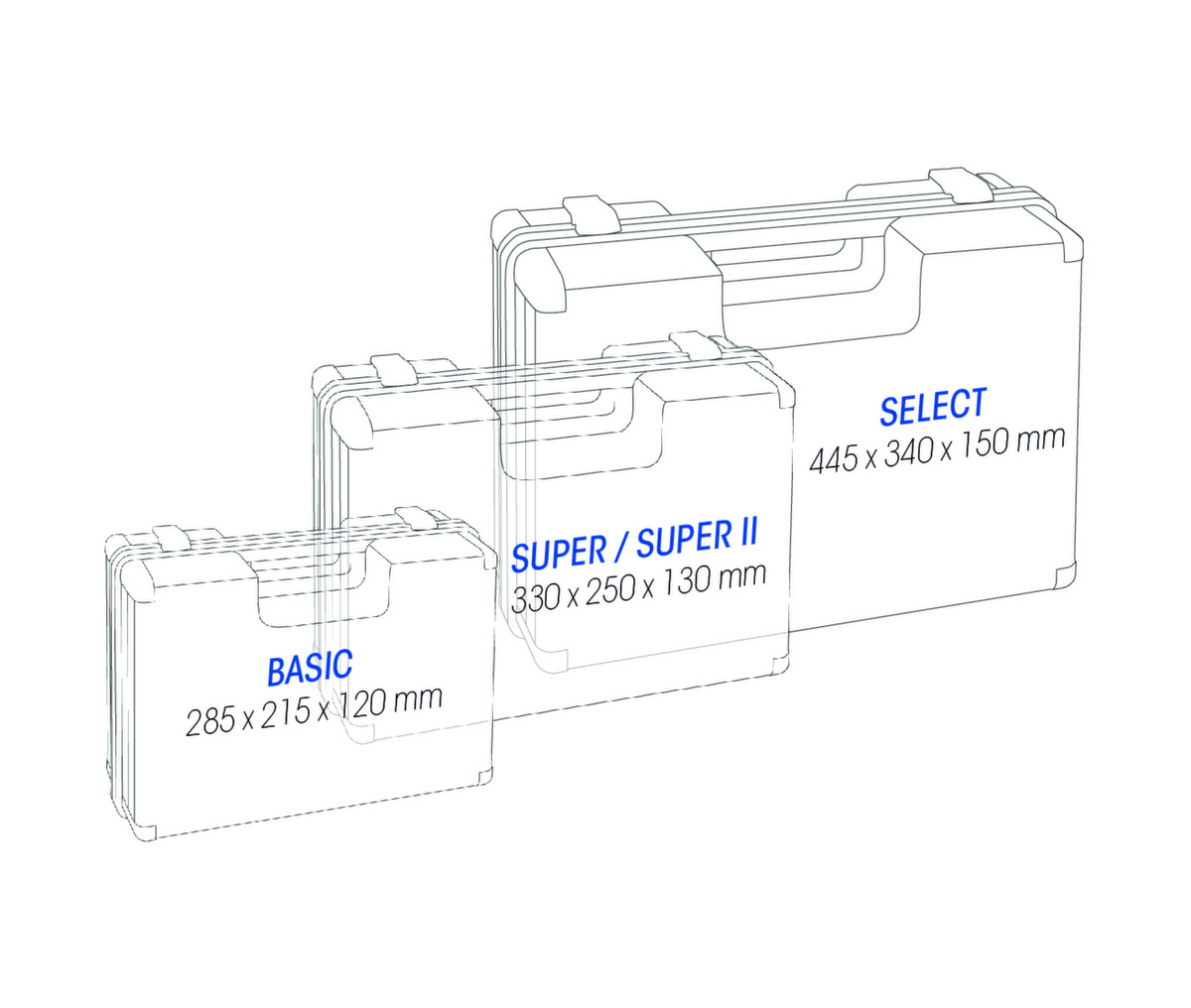 ultraMEDIC Erste-Hilfe-Koffer Super mit Wandhalterung, Füllung nach DIN 13169 Technische Zeichnung 1 ZOOM