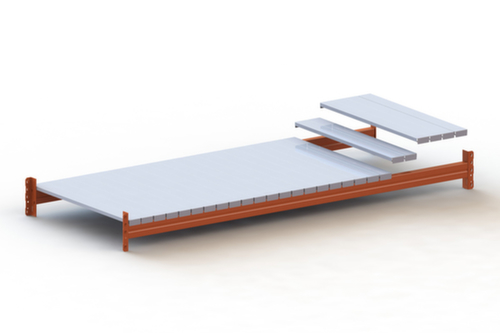 META Plancher avec panneaux en acier Multipal S pour les rayonnages à grande portée, largeur x profondeur 2700 x 1100 mm  L