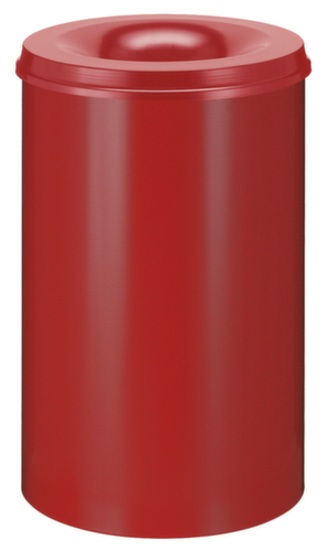 Corbeille à papier autoextinguible en acier, 110 l, rouge, partie supérieure rouge  L
