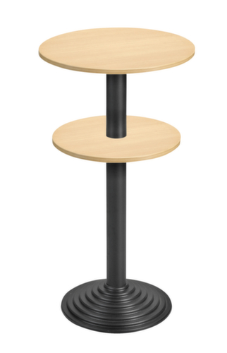 Table haute avec pied à disque, Ø 600 mm, panneau hêtre  L