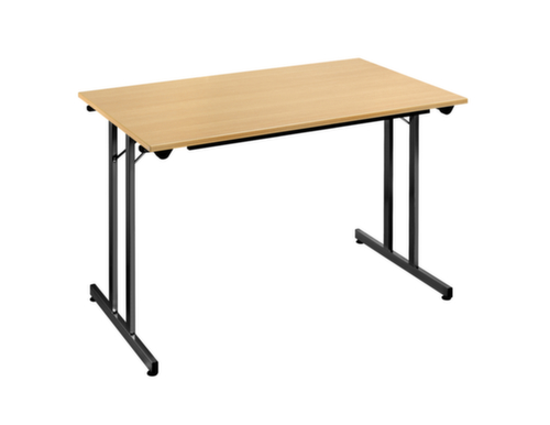 Table pliante polyvalente gerbable, largeur x profondeur 1200 x 800 mm, panneau hêtre