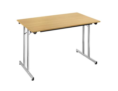 Table pliante polyvalente gerbable, largeur x profondeur 1200 x 700 mm, panneau hêtre