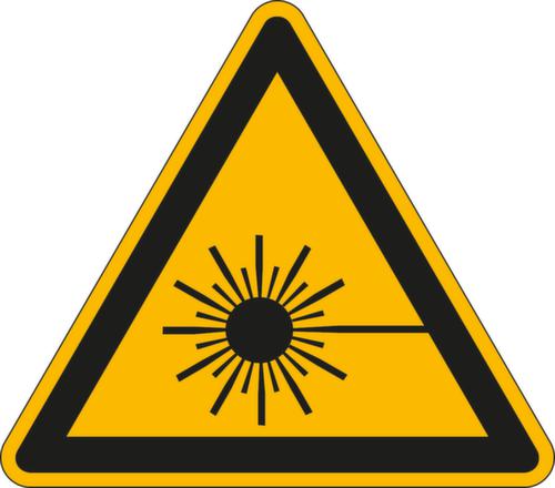 Panneau d'avertissement rayons laser, étiquette  L