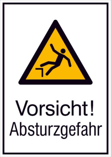 Panneau d'avertissement combiné « Attention ! Risque de chute », panneau d'information  L
