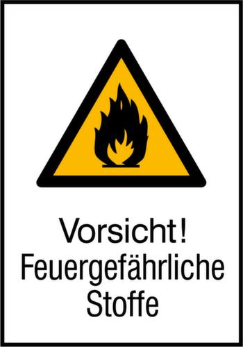 Panneau d'avertissement substances inflammables, panneau d'information  L