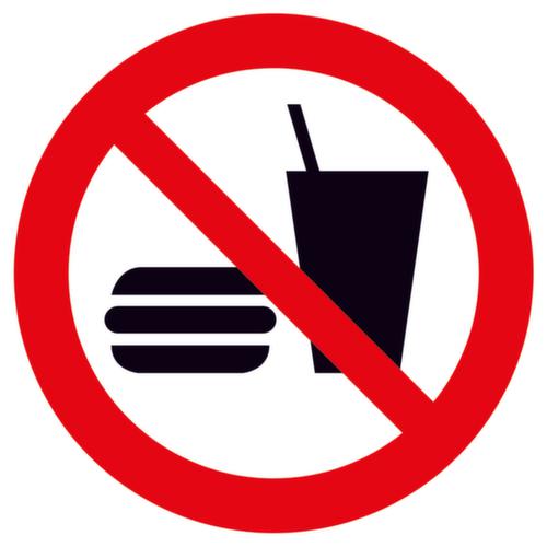 Panneau d'interdiction Interdiction de boire et manger, étiquette, Standard  L