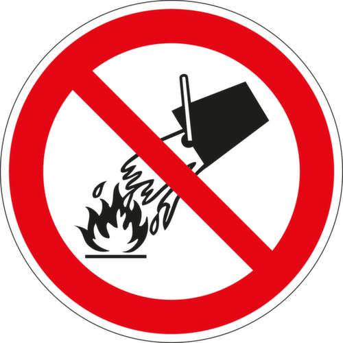 Panneau d'interdiction Interdiction d'éteindre avec de l'eau, étiquette, Standard  L
