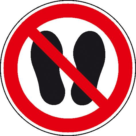 Panneau d'interdiction Interdiction de marcher sur la surface, étiquette, Standard  L