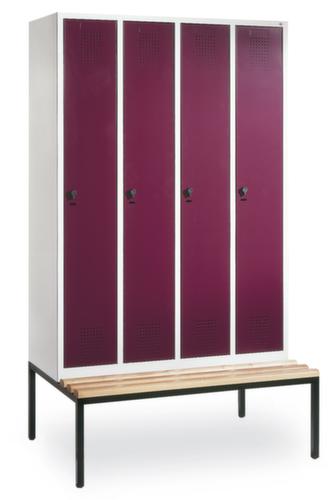 C+P Vestiaire Evolo avec banc en dessous + 4 compartiments, largeur de compartiment 400 mm  L