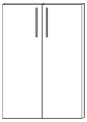Porte à double battant Terra Nova pour rayonnage de bureau, hauteur x largeur 1140 x 800 mm  L