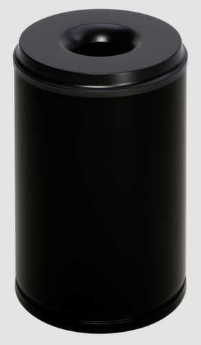 VAR Corbeille à papier avec tête étouffoir, 50 l, RAL9005 noir foncé, partie supérieure noir  L