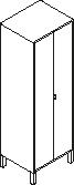 C+P Armoire vestiaire Evolo avec portes déco - 4 compartiments - dont 2 verrouillables ensemble  L