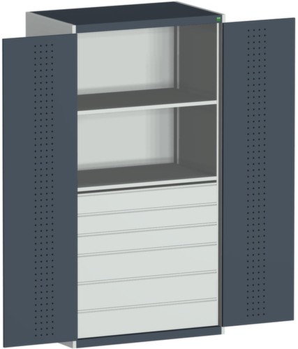 bott Armoire système cubio avec portes en panneaux perforés, 6 tiroir(s)  L