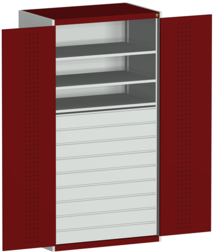 bott Armoire système cubio avec portes en panneaux perforés, 9 tiroir(s)  L