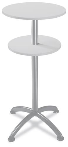 Table haute avec 2 plateaux, Ø 600 mm, panneau gris clair  L