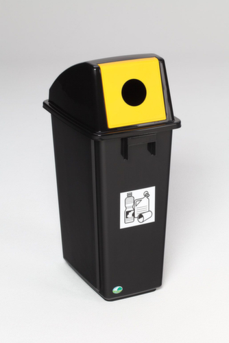 Collecteur de recyclage PP, 58 l, noir, couvercle jaune  L