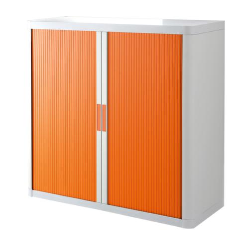 Paperflow Armoire à rideaux transversaux easyOffice®, 2 hauteurs des classeurs, blanc/orange  L