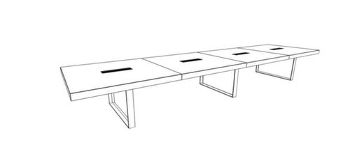 Quadrifoglio Table de conférence T45, largeur x profondeur 5600 x 1400 mm, panneau noyer  L