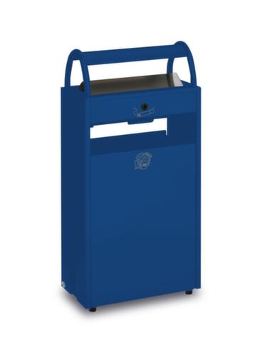 VAR Cendrier poubelle avec 2 ouvertures d'introduction, bleu gentiane  L