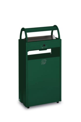 VAR Cendrier poubelle avec 2 ouvertures d'introduction, vert mousse  L