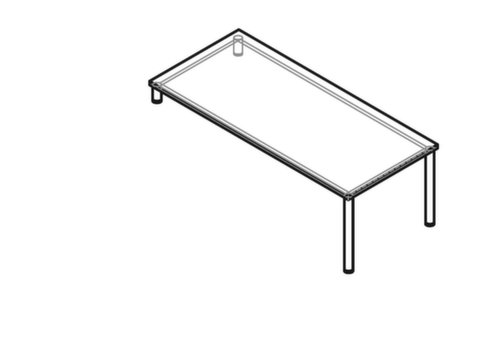 Table de rallonge pour buffet bas, largeur x profondeur 1800 x 800 mm, plaque gris  L