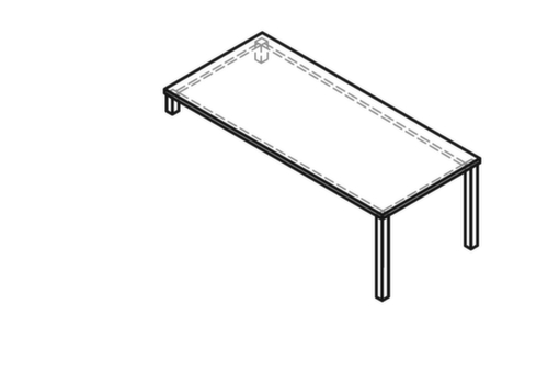 Table de rallonge pour buffet bas, largeur x profondeur 1800 x 800 mm, plaque noyer  L