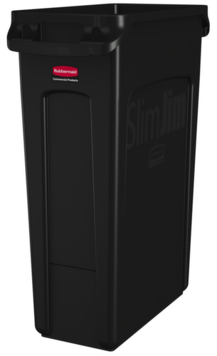 Rubbermaid Collecteur de recyclage Slim Jim® avec conduits d'air, 87 l, noir