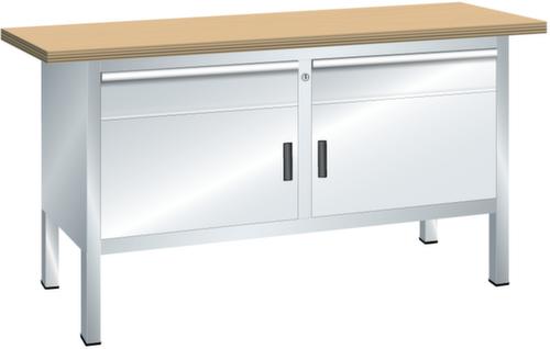 LISTA Établi avec tiroirs et armoires, 2 tiroirs, 2 armoires, RAL7035 gris clair/RAL7035 gris clair  L