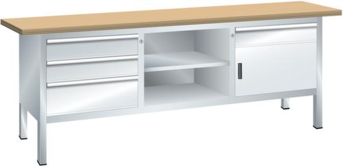 LISTA Établi avec tiroirs et armoires, 4 tiroirs, 1 armoire, RAL7035 gris clair/RAL7035 gris clair  L