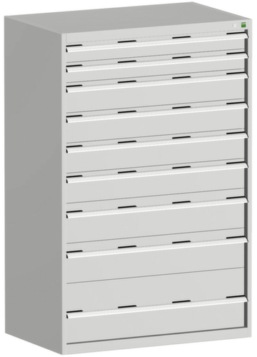 bott Armoire à tiroirs cubio surface de base 1050x650 mm, 9 tiroir(s), RAL7035 gris clair/RAL7035 gris clair