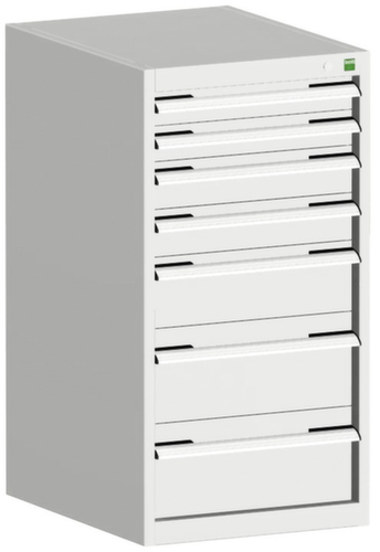 bott Armoire à tiroirs cubio surface de base 525x650 mm, 7 tiroir(s), RAL7035 gris clair/RAL7035 gris clair