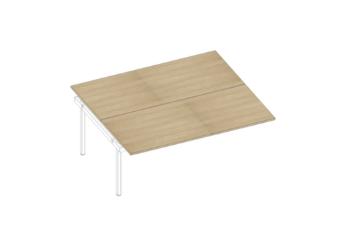Quadrifoglio Table de rallonge Practika pour bureau Bench avec piètement 4 pieds, largeur x profondeur 1800 x 1600 mm, plaque chêne