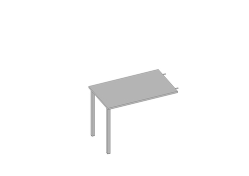 Quadrifoglio Table de rallonge Practika pour bureau avec piètement 4 pieds, largeur x profondeur 1000 x 600 mm, plaque gris