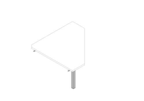 Quadrifoglio Angle de liaison anguleux Practika pour piètement en C, largeur x profondeur 840 x 840 mm, plaque blanc